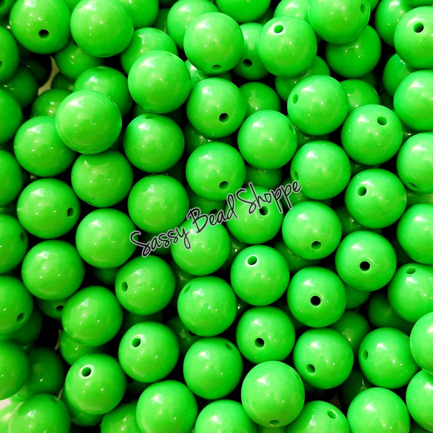 20MM Bright Green Beads - Sassy Bead Shoppe