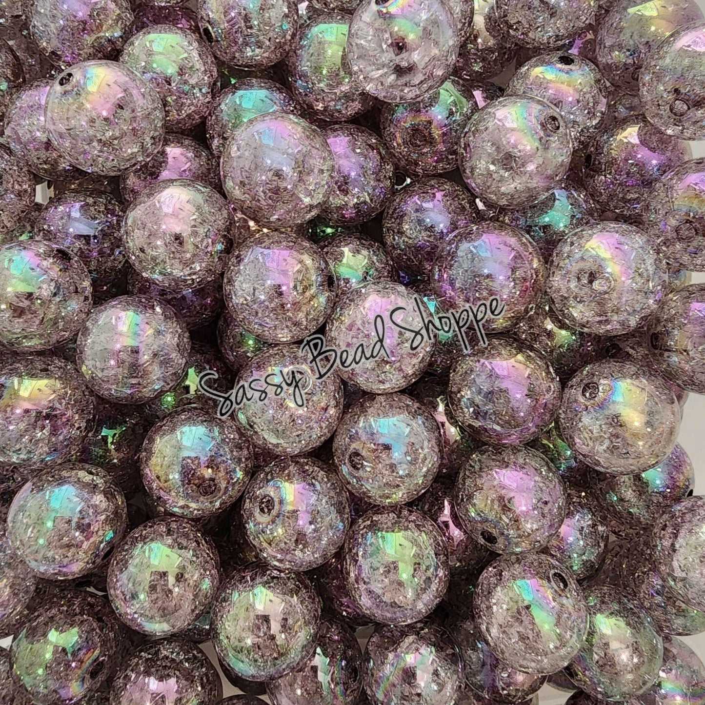 20MM Black Crackle Beads