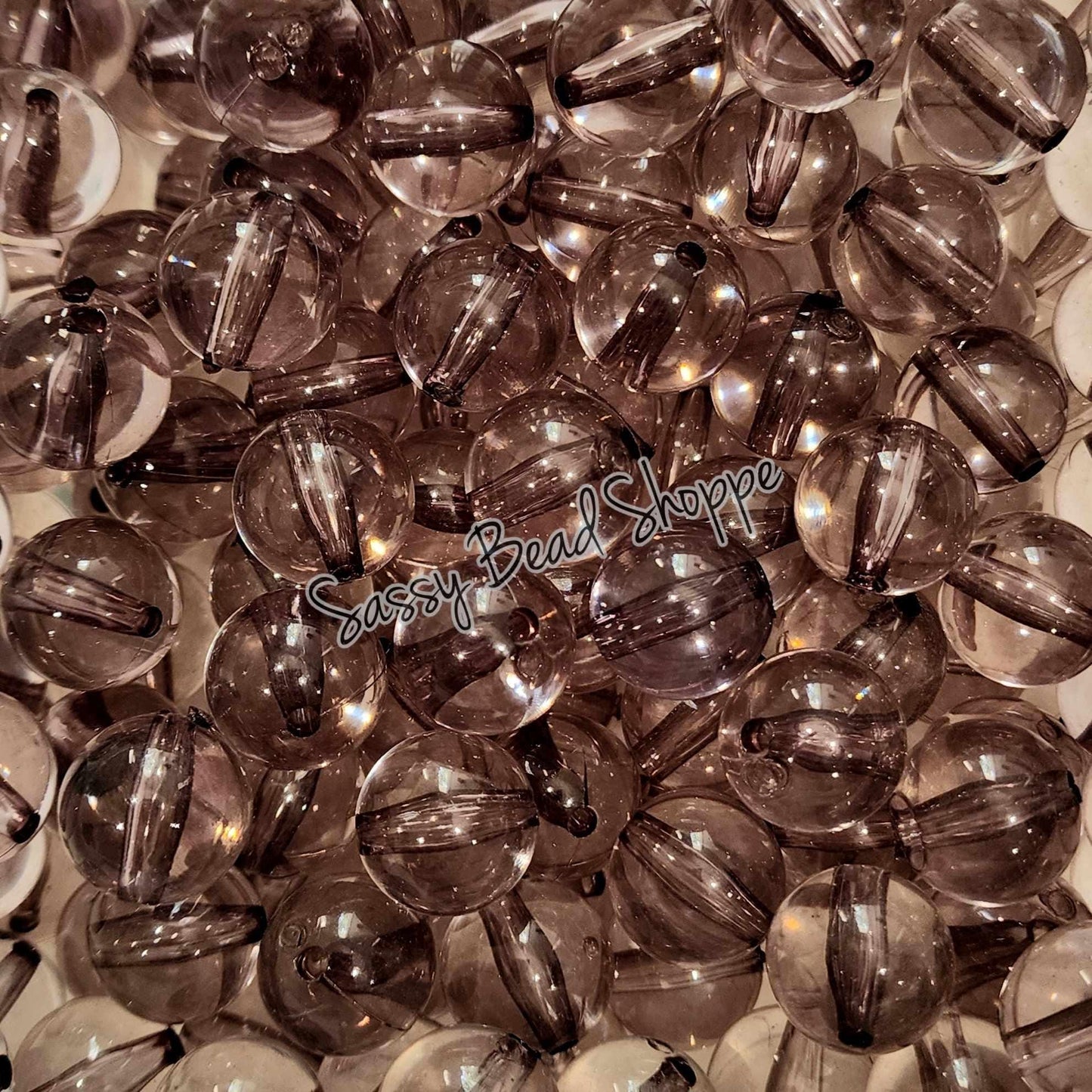 20MM Black Clear Beads - Sassy Bead Shoppe
