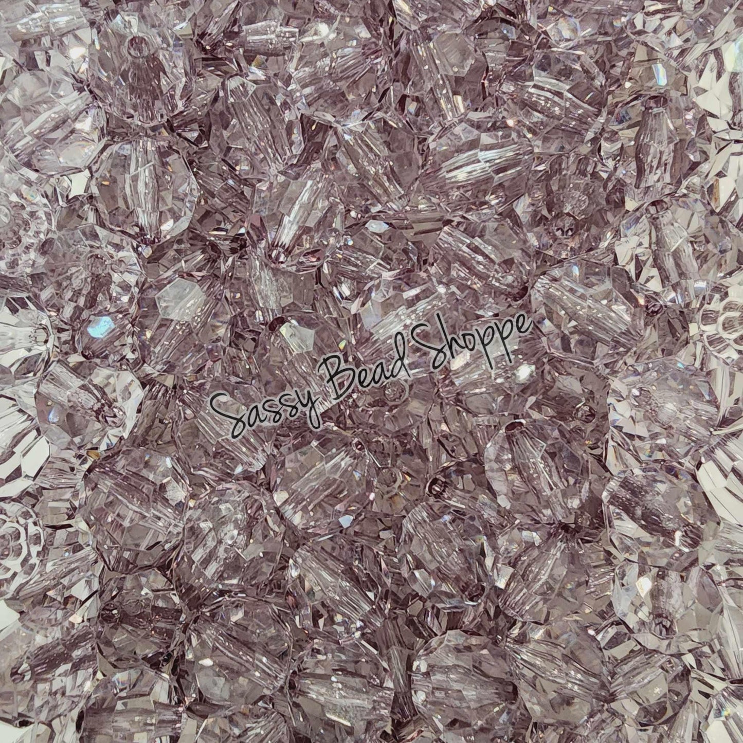20MM Gray Fauceted Beads - Sassy Bead Shoppe