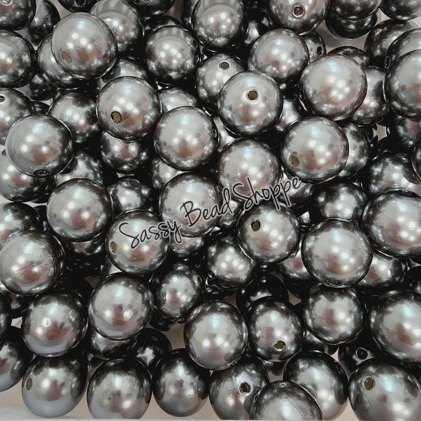 20MM Gray Pearl Beads - Sassy Bead Shoppe