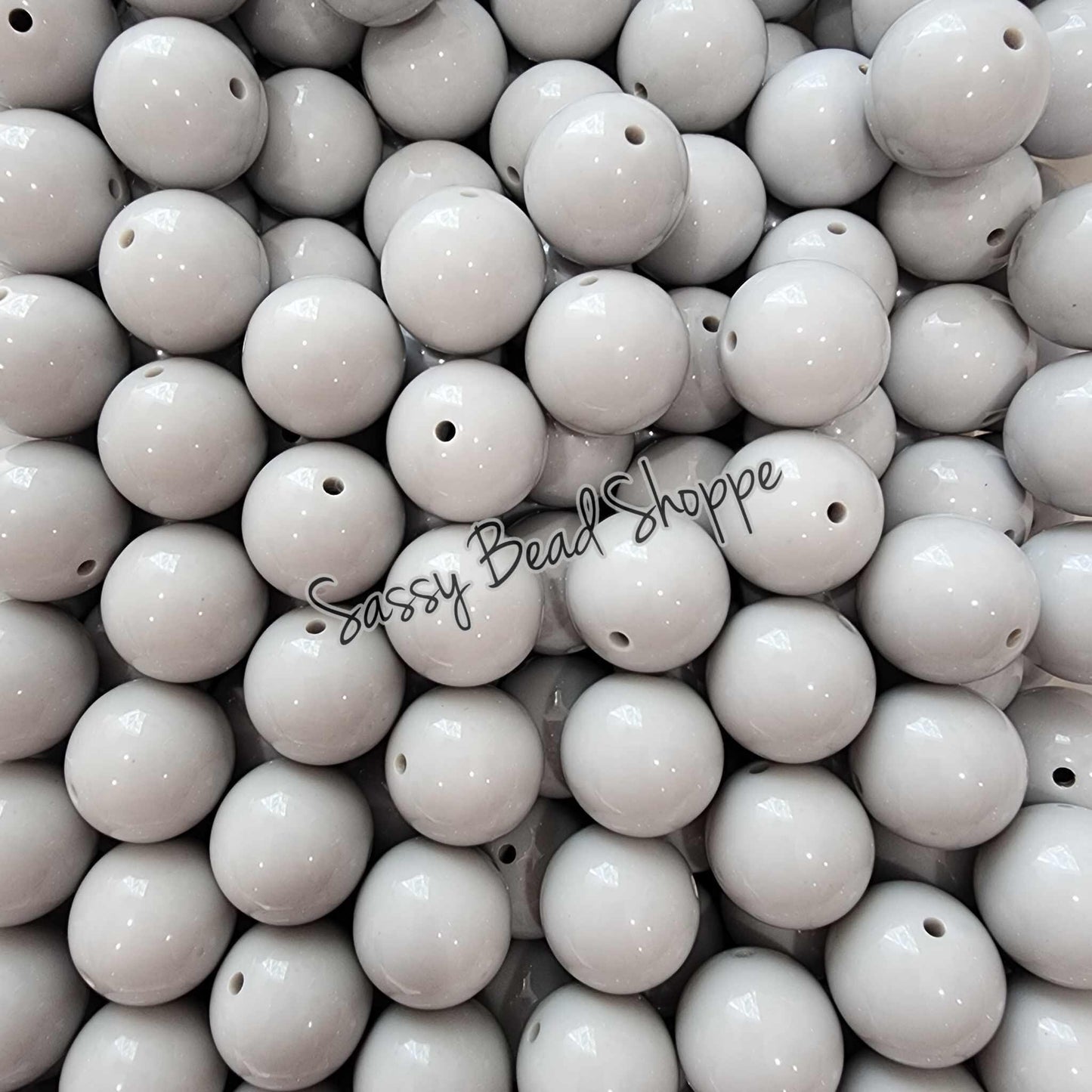 20MM Light Gray Beads - Sassy Bead Shoppe