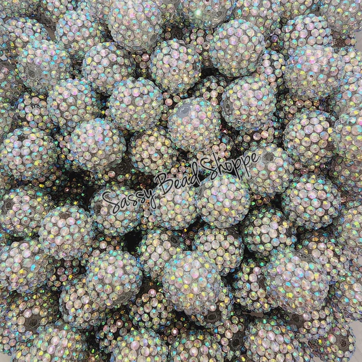 20MM Silver AB Rhinestone Beads