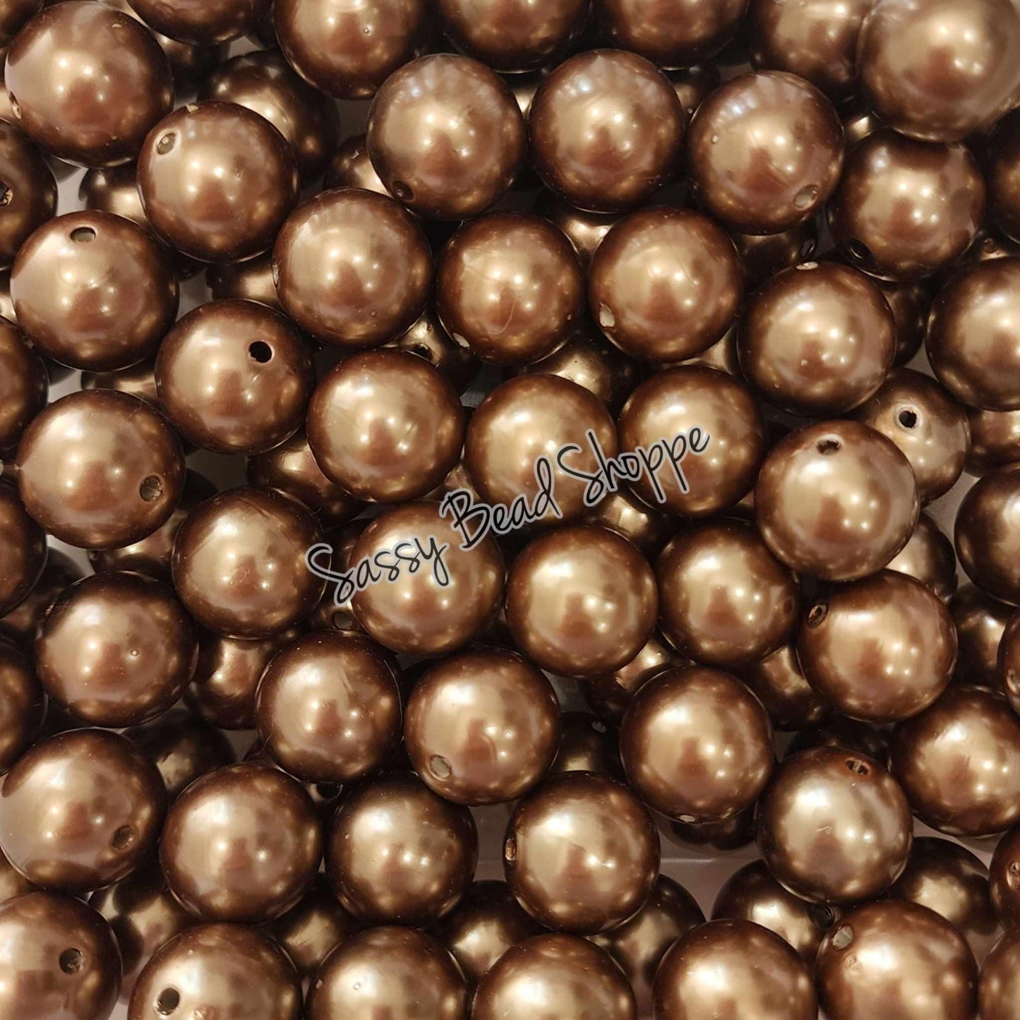 20MM Light Brown Pearl Beads - Sassy Bead Shoppe