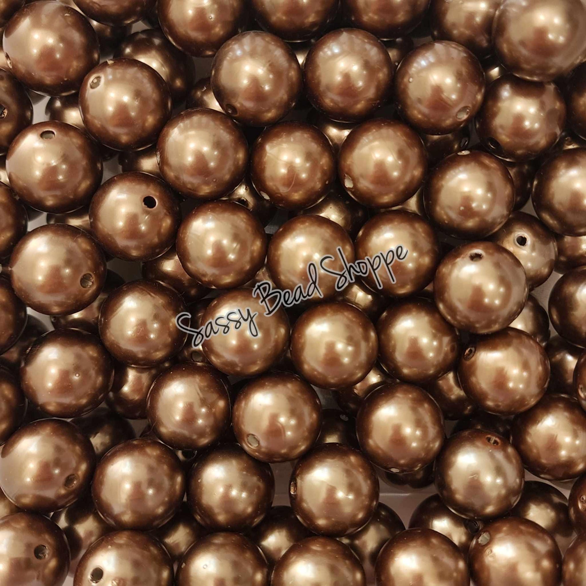 20MM Light Brown Pearl Beads - Sassy Bead Shoppe