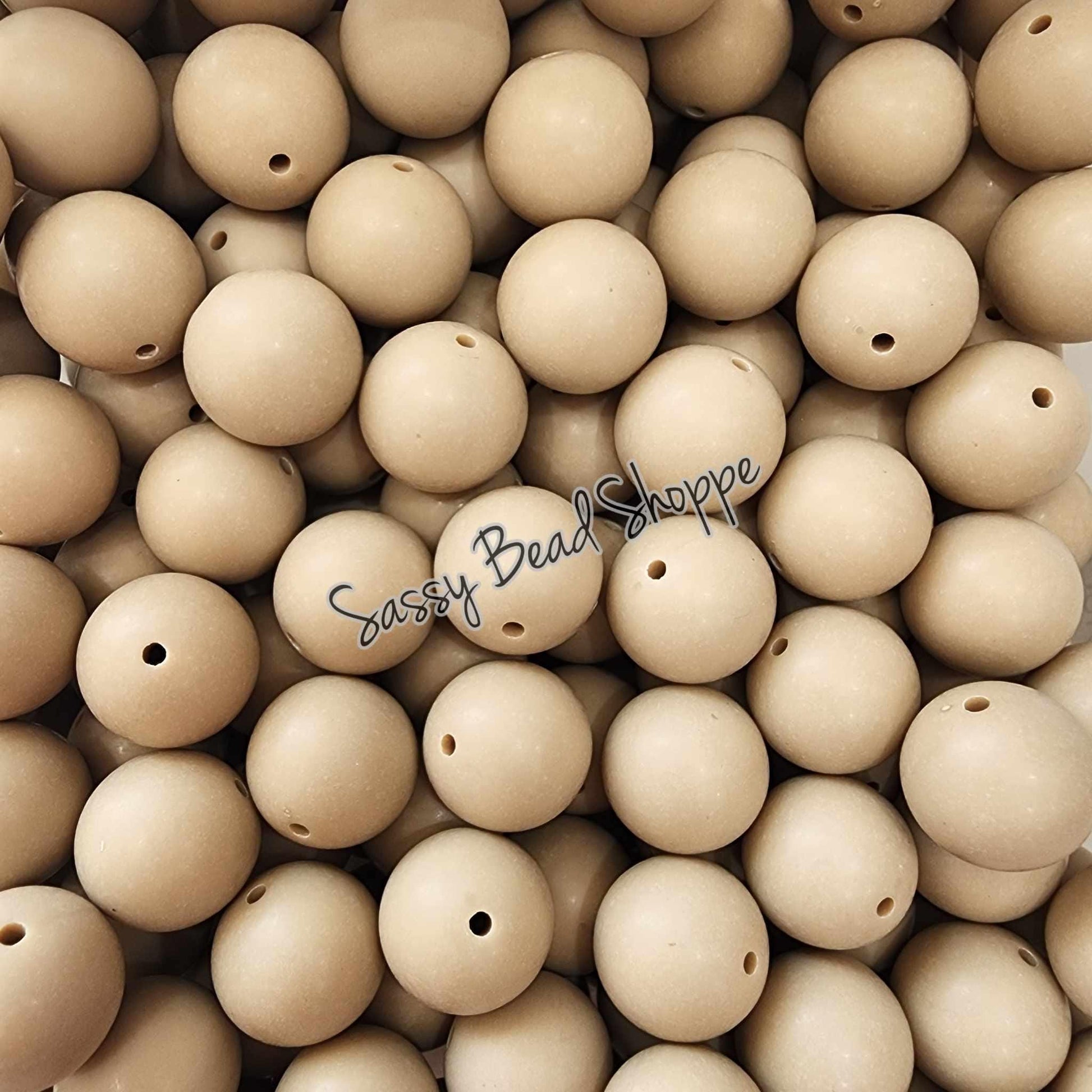 20MM Taupe Matte Beads - Sassy Bead Shoppe