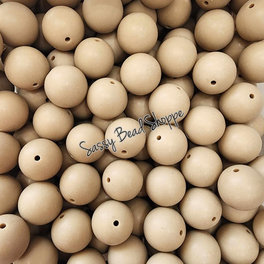20MM Taupe Matte Beads - Sassy Bead Shoppe