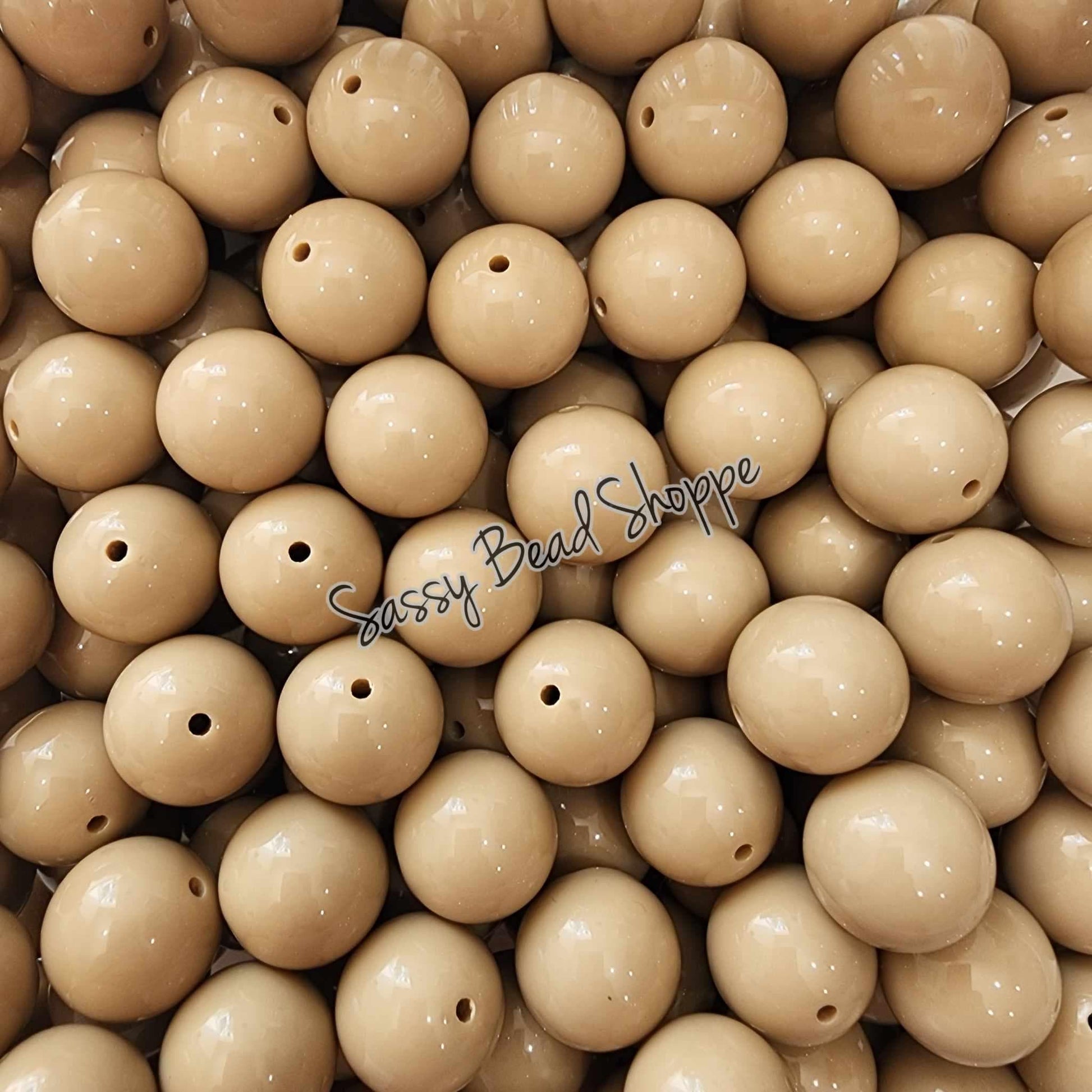 20MM Taupe Beads - Sassy Bead Shoppe