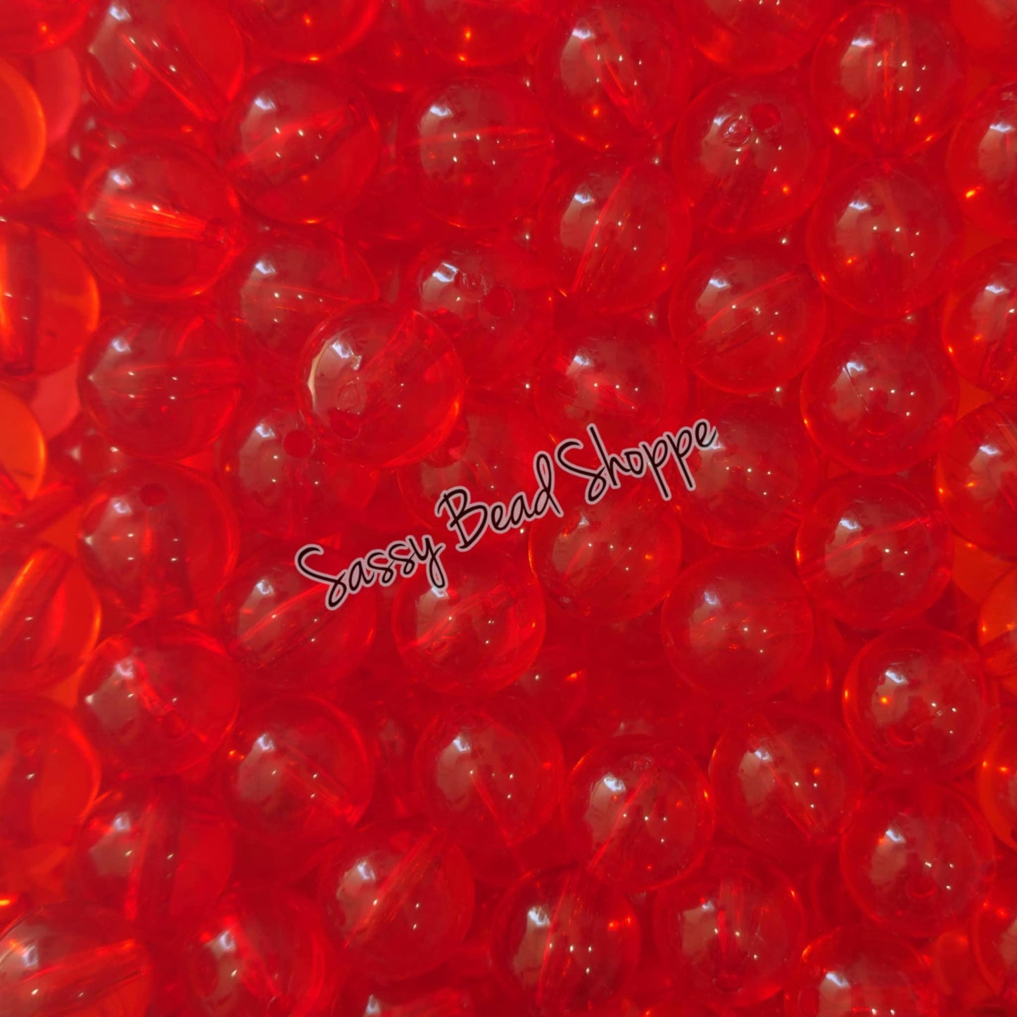 20MM Red Clear Beads