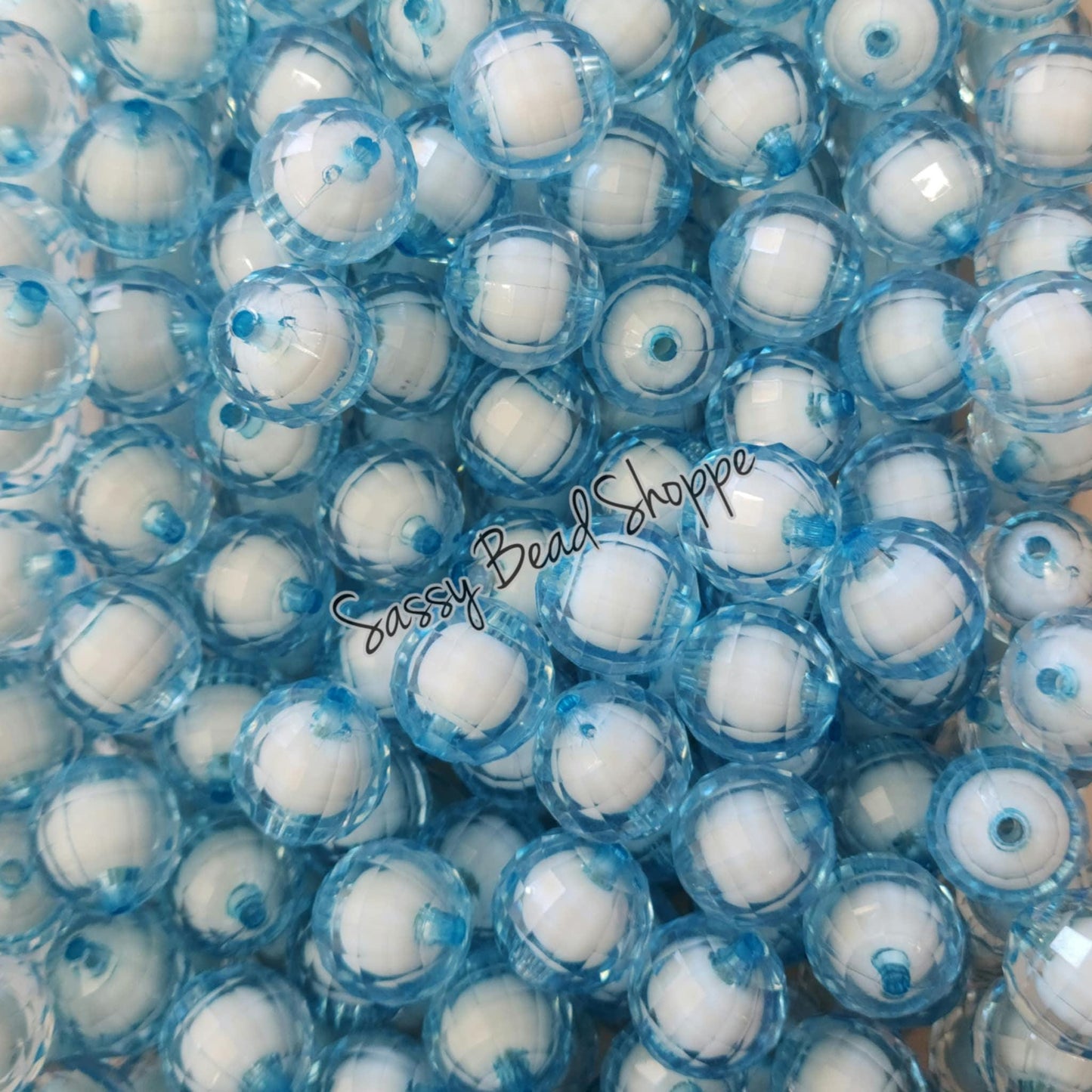 20MM Baby Blue Disco Beads - Sassy Bead Shoppe