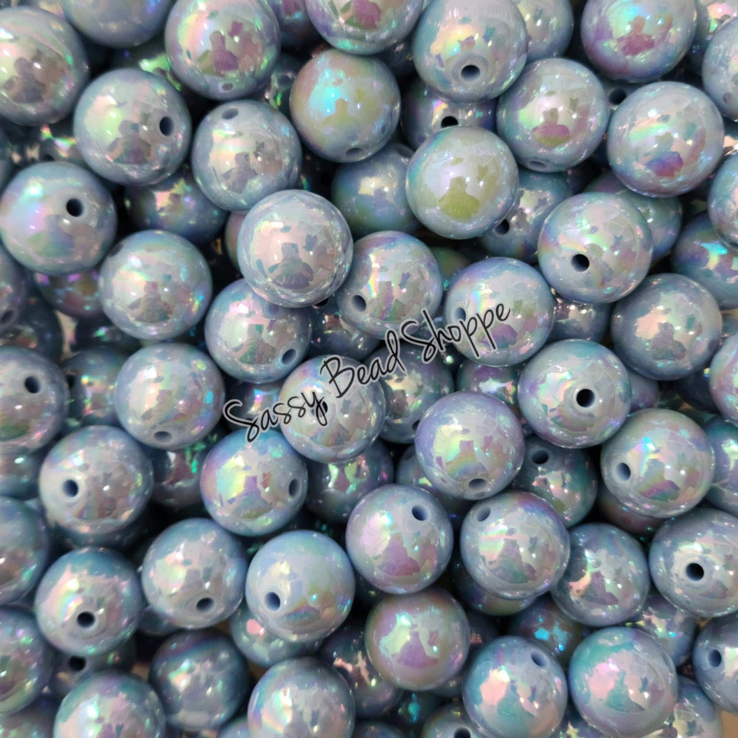 20MM Baby Blue AB Beads - Sassy Bead Shoppe