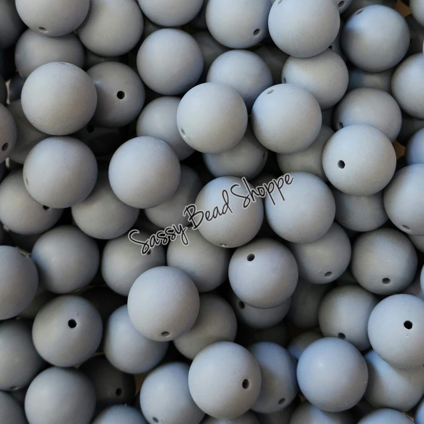 20MM Denim Matte Beads - Sassy Bead Shoppe