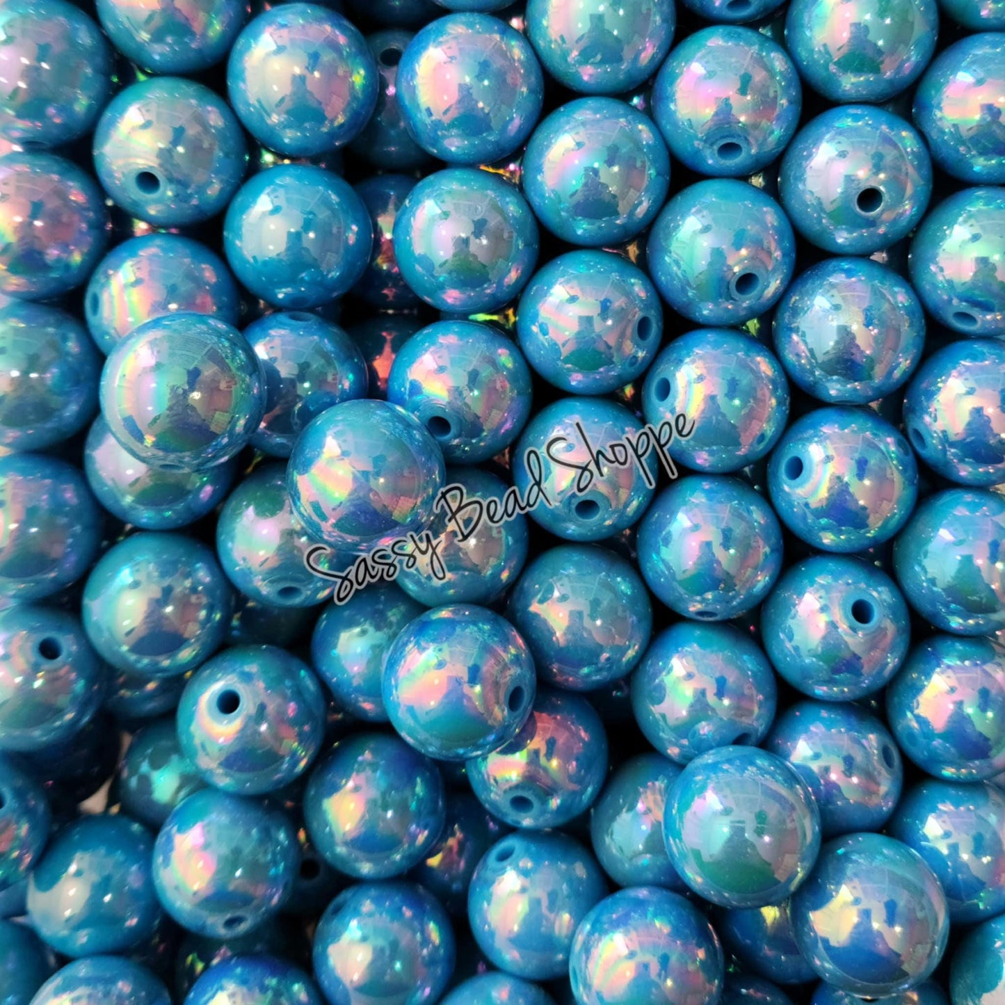 20MM Light Blue AB Beads - Sassy Bead Shoppe