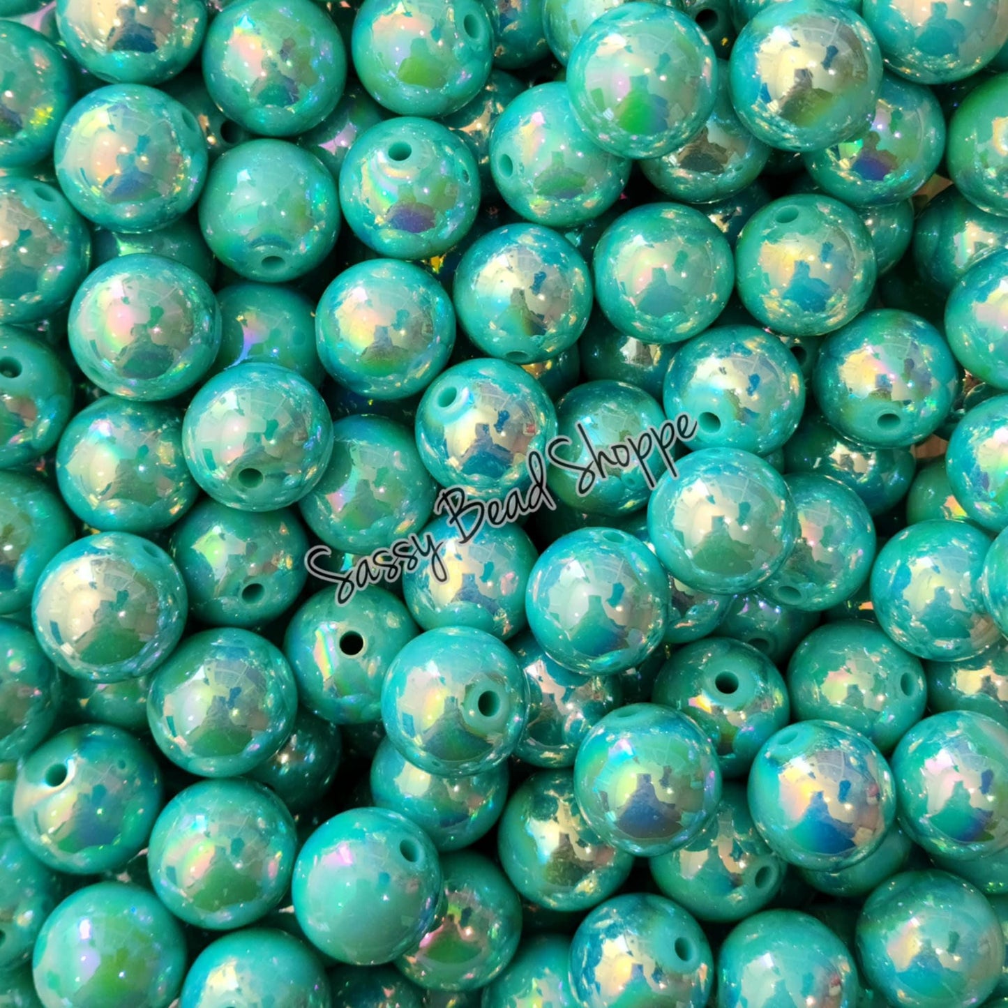 20MM Light Mint AB Beads - Sassy Bead Shoppe