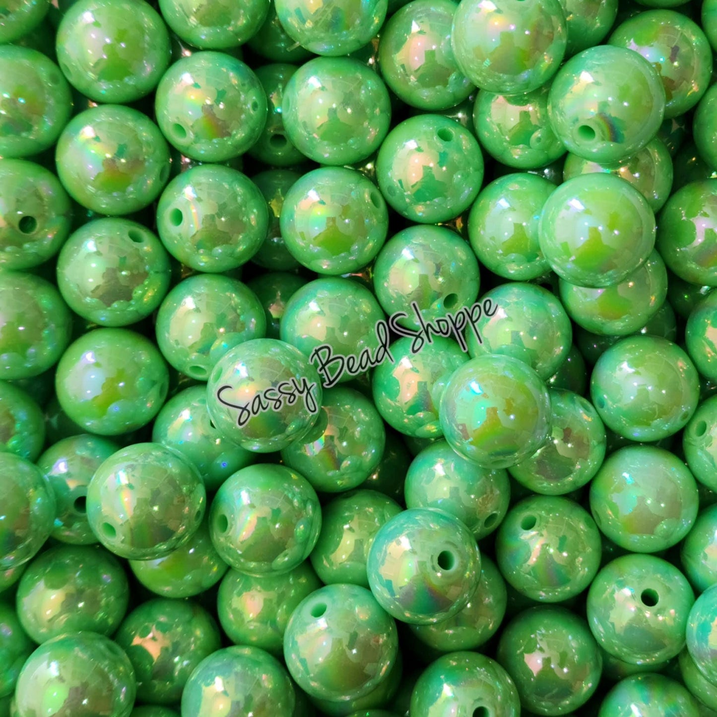20MM Mint Green AB Beads - Sassy Bead Shoppe