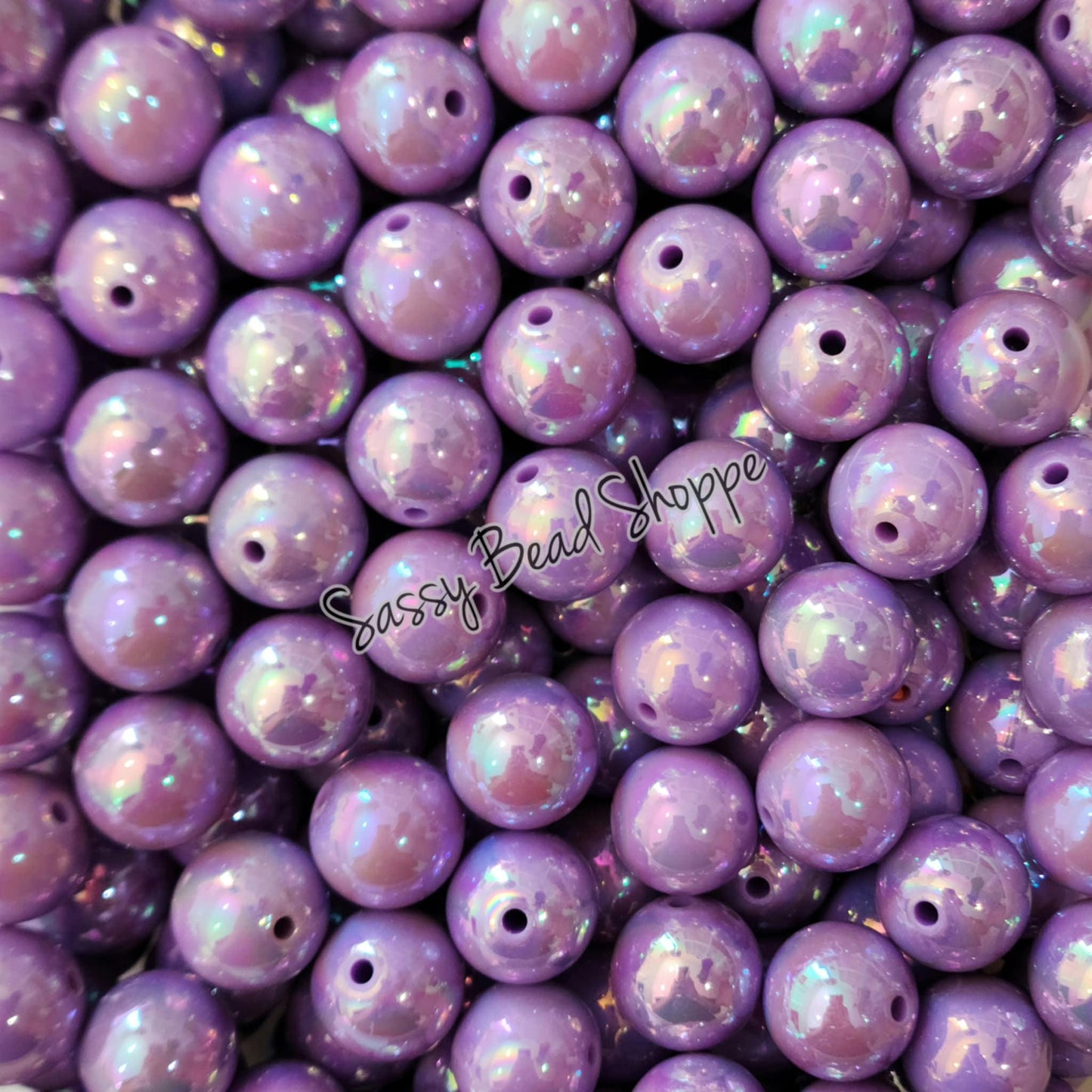 20MM Dark Lavender AB Beads - Sassy Bead Shoppe