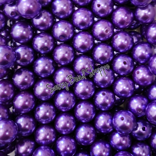 20MM Purple Pearl Beads - Sassy Bead Shoppe