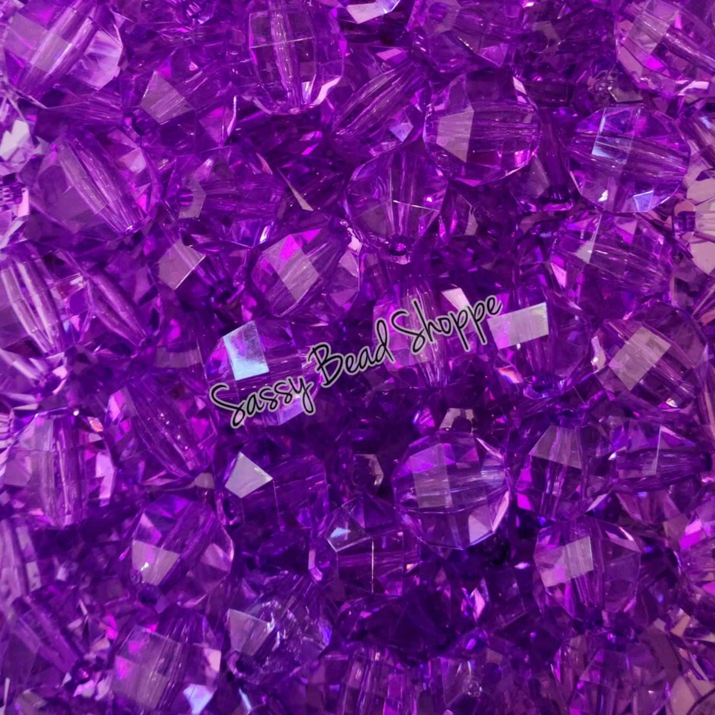 20MM Purple Hex Beads - Sassy Bead Shoppe