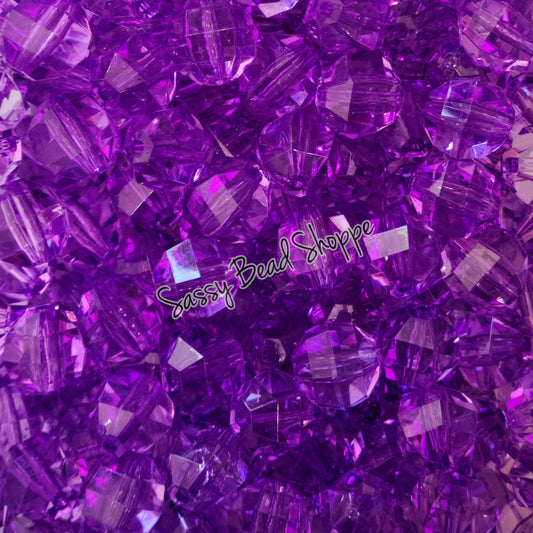 20MM Purple Hex Beads - Sassy Bead Shoppe