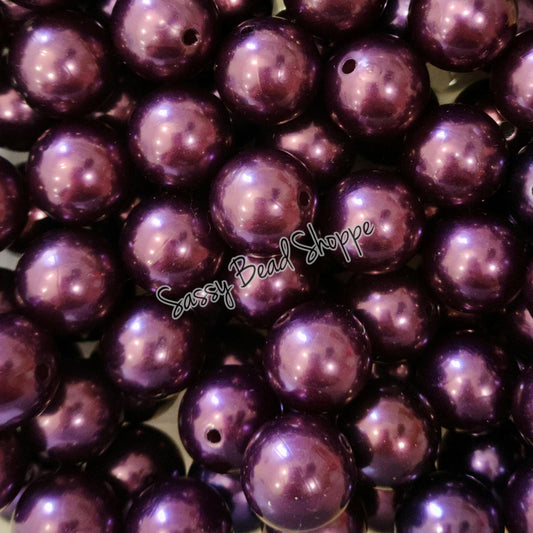 20MM Plum Pearl Beads - Sassy Bead Shoppe
