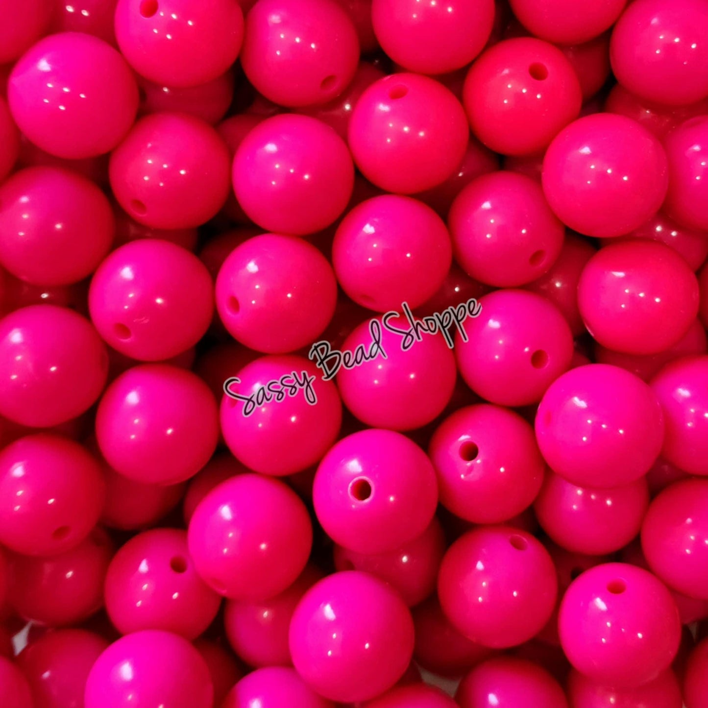 20MM Hot Pink Beads - Sassy Bead Shoppe