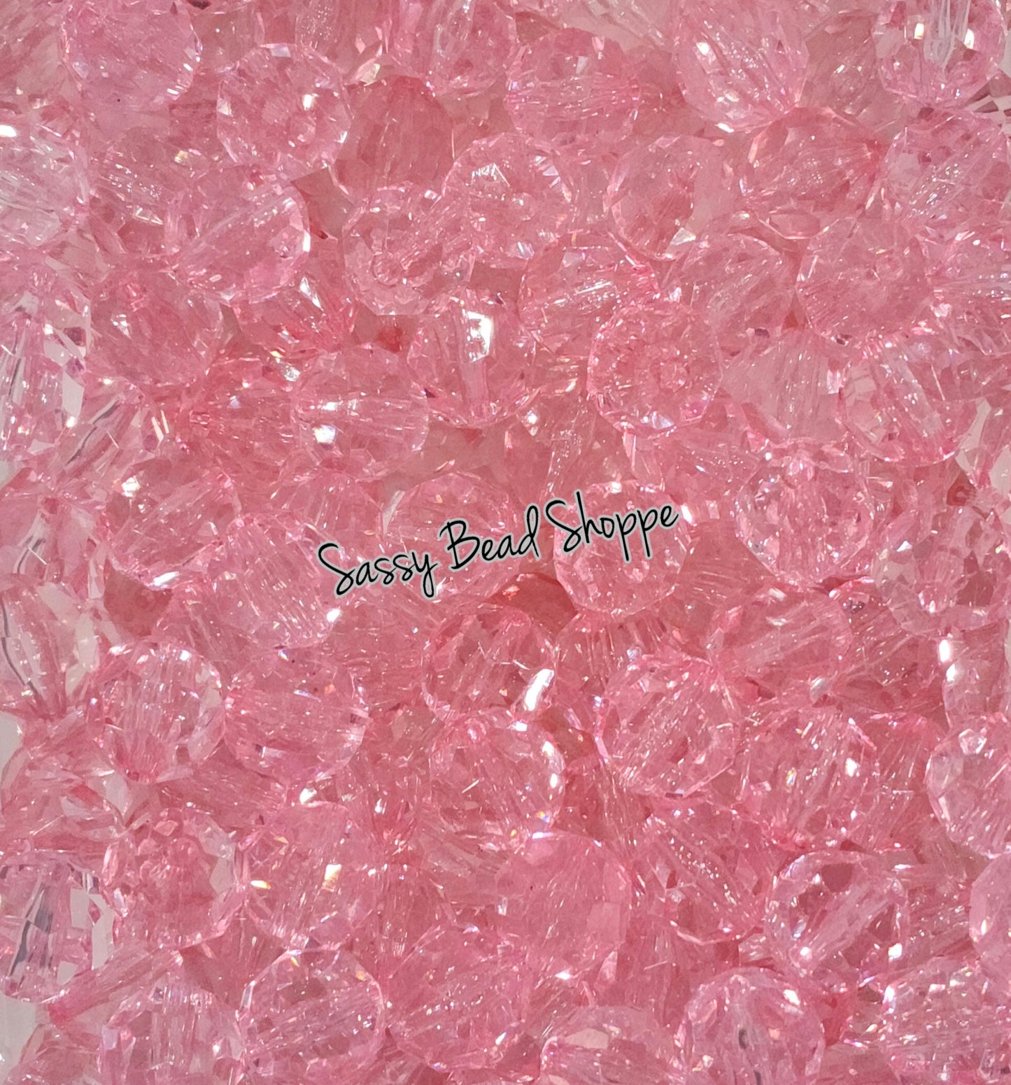 20MM Pink Fauceted Beads