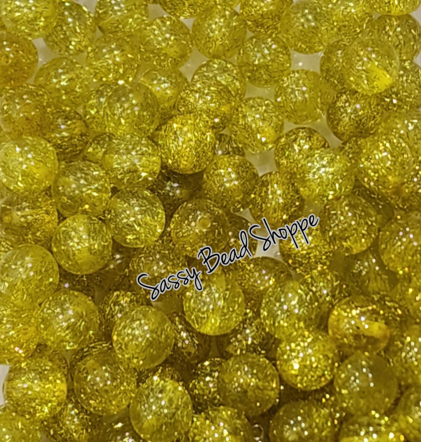 20MM Yellow Green Confetti Beads