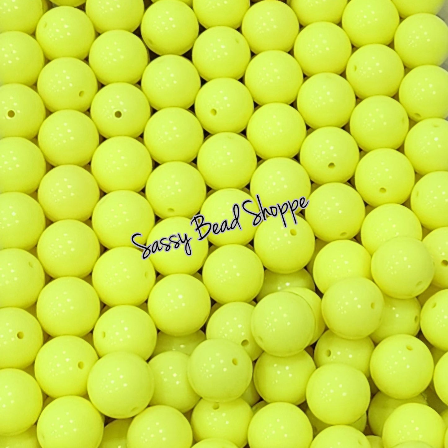 20MM Neon Yellow Beads - Sassy Bead Shoppe