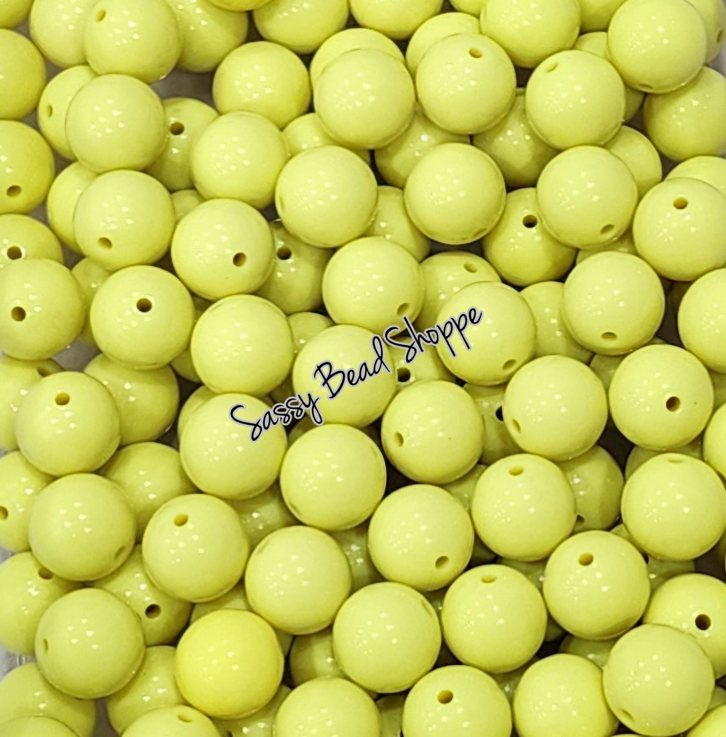20MM Yellow Green Beads - Sassy Bead Shoppe