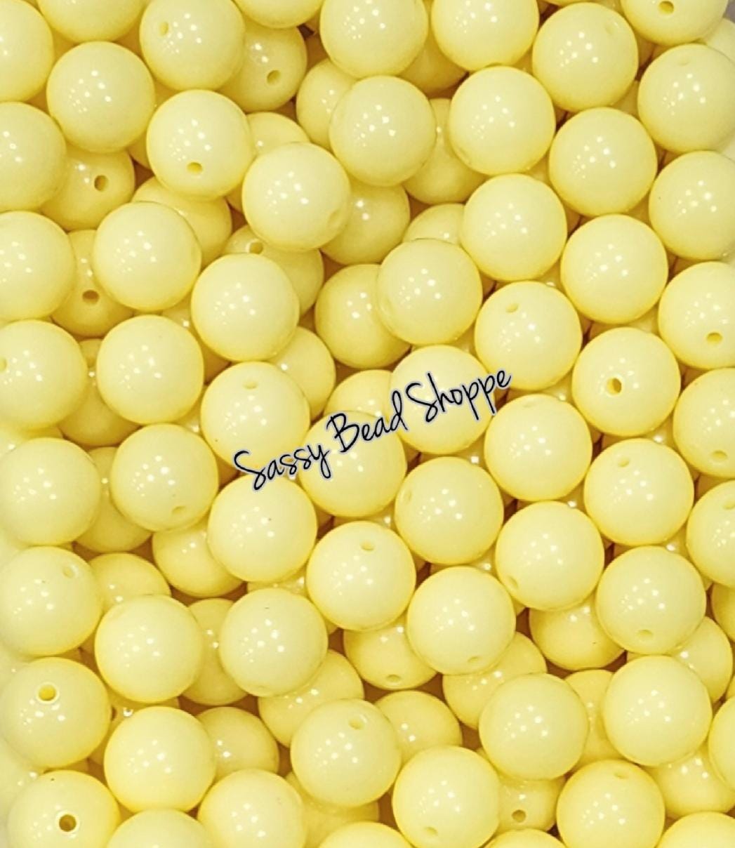 20MM Cream Yellow Beads