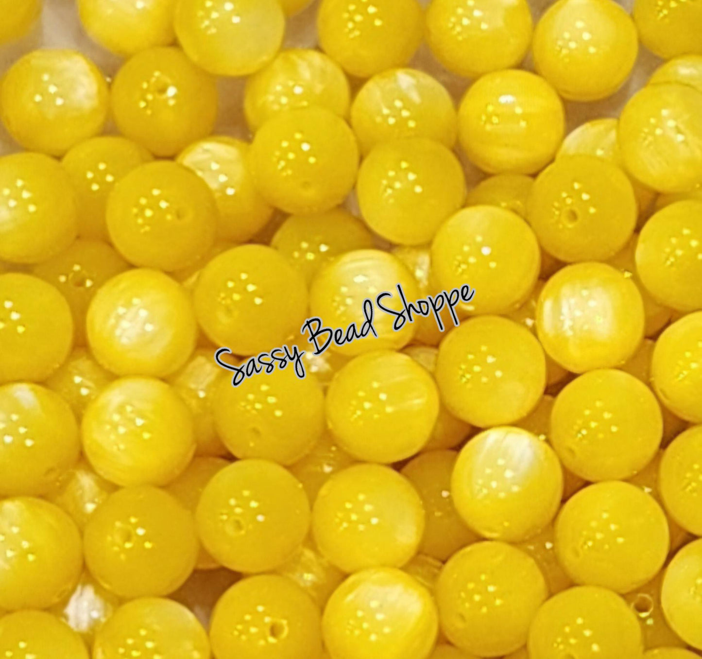 20MM Yellow Marble Beads - Sassy Bead Shoppe