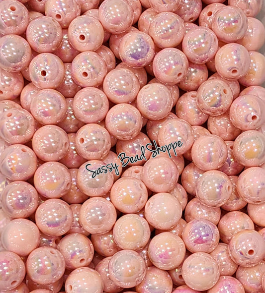 20MM Light Peach AB Beads - Sassy Bead Shoppe