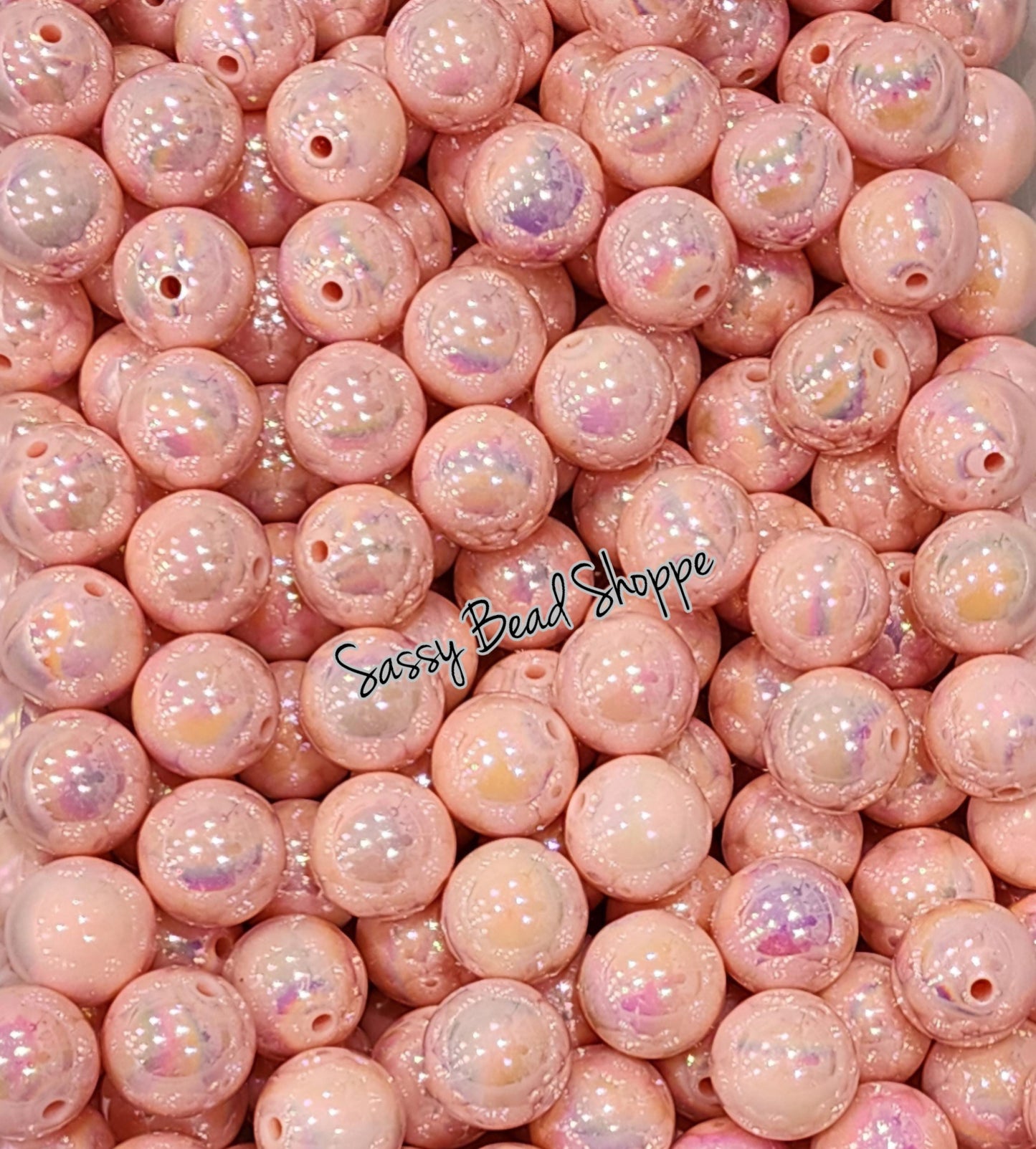 20MM Light Peach AB Beads
