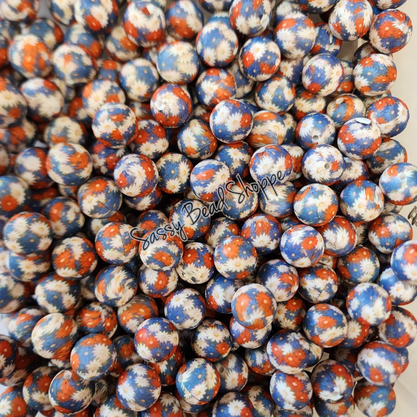 15mm Daisy Delight Silicone Beads