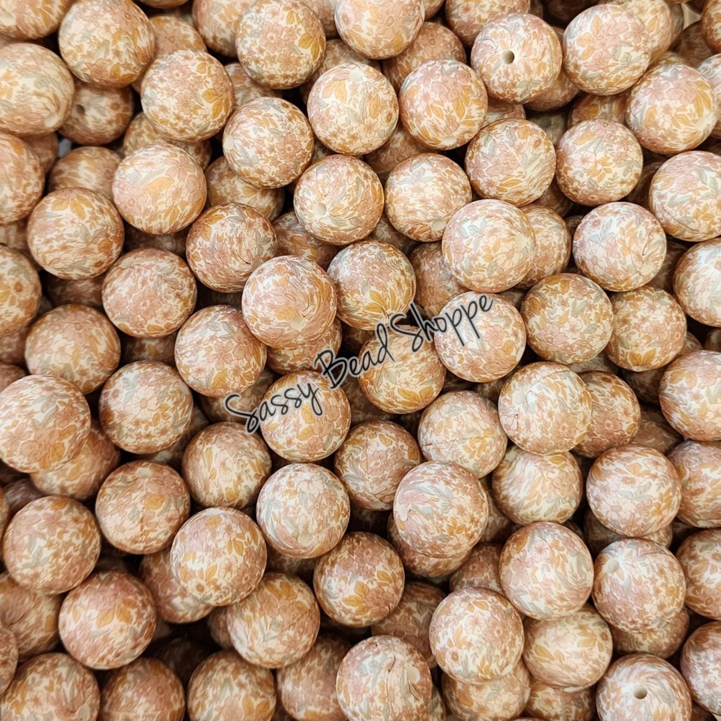 15mm Boho Flower Silicone Beads