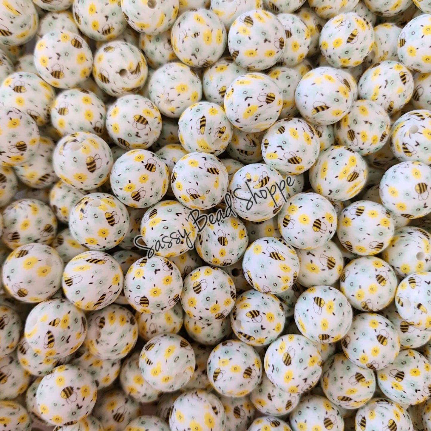 15mm Flower Bee Silicone Beads - Sassy Bead Shoppe