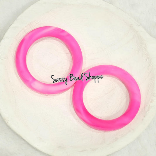 65mm Hot Pink Marble Silicone Ring