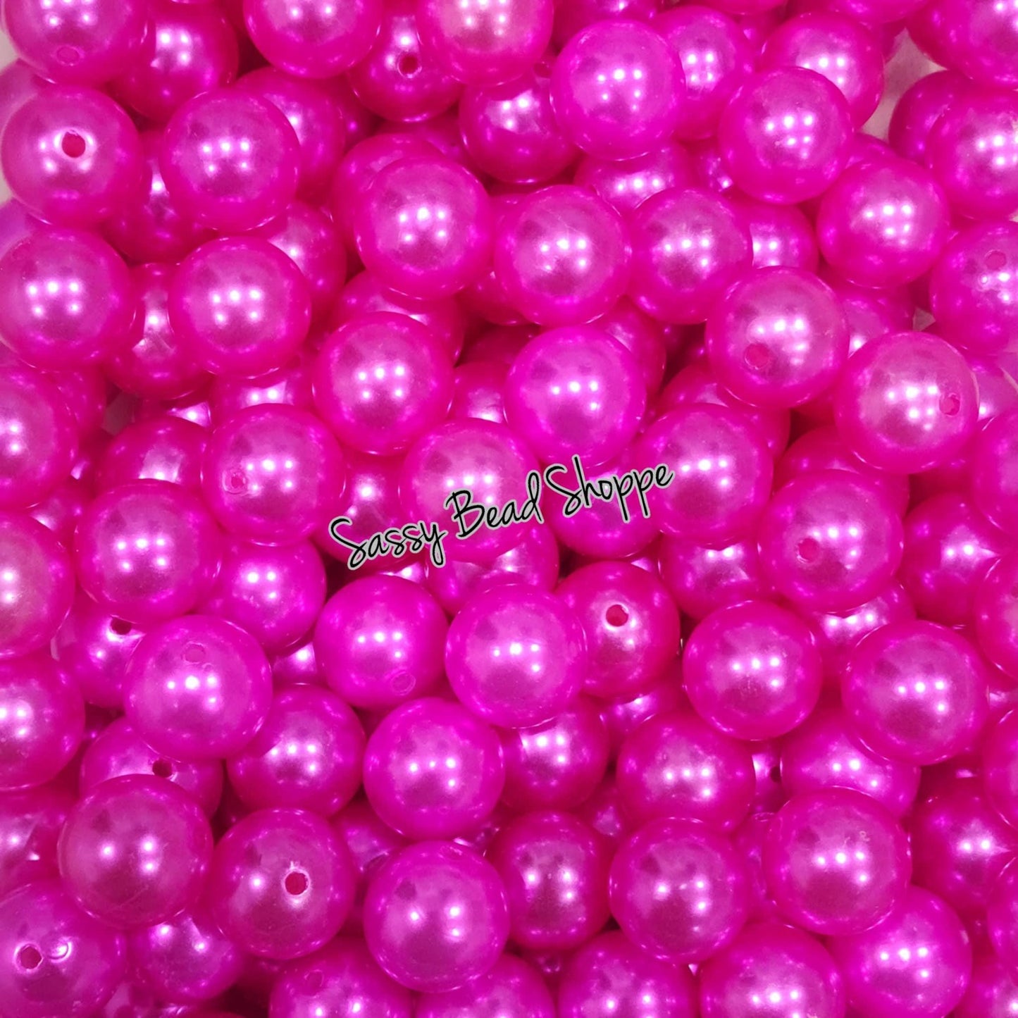 20MM Fuchsia Pearl Beads - Sassy Bead Shoppe