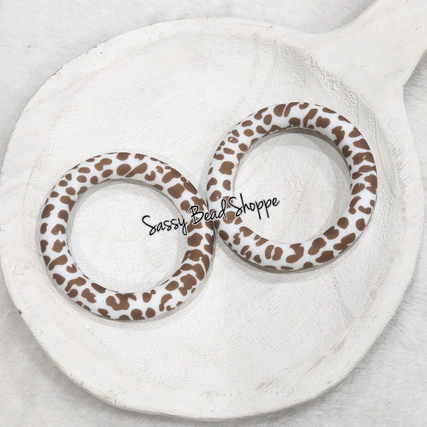 65mm Brown Cow Print Silicone Ring - Sassy Bead Shoppe