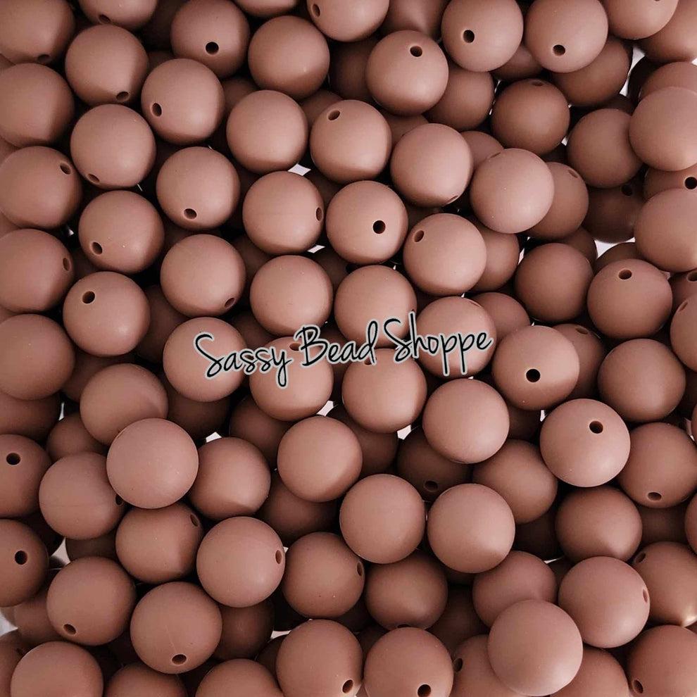 Dark Mauve 15mm Round Silicone Beads – Chunky Beads for DIY Jewelry, Pens, Bracelets, Wristlets, Crafts, Gifts