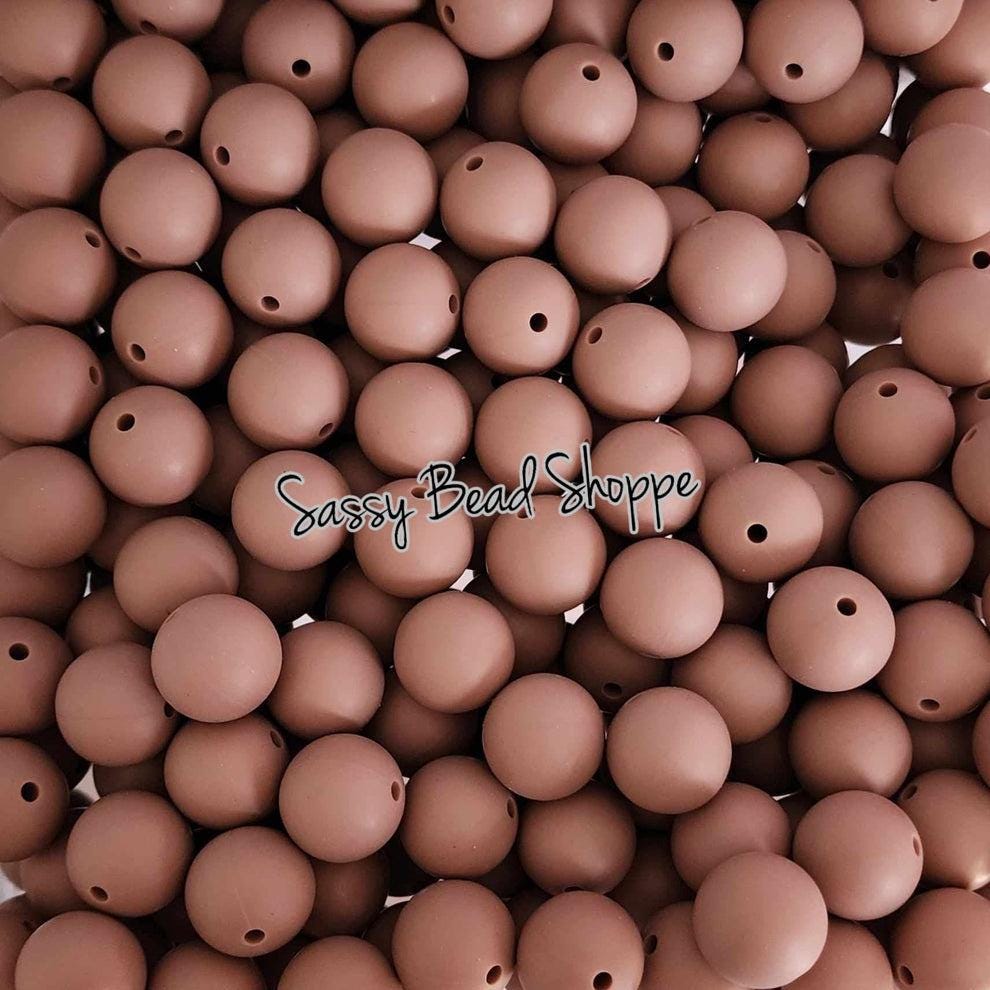 Dark Mauve 15mm Silicone Beads