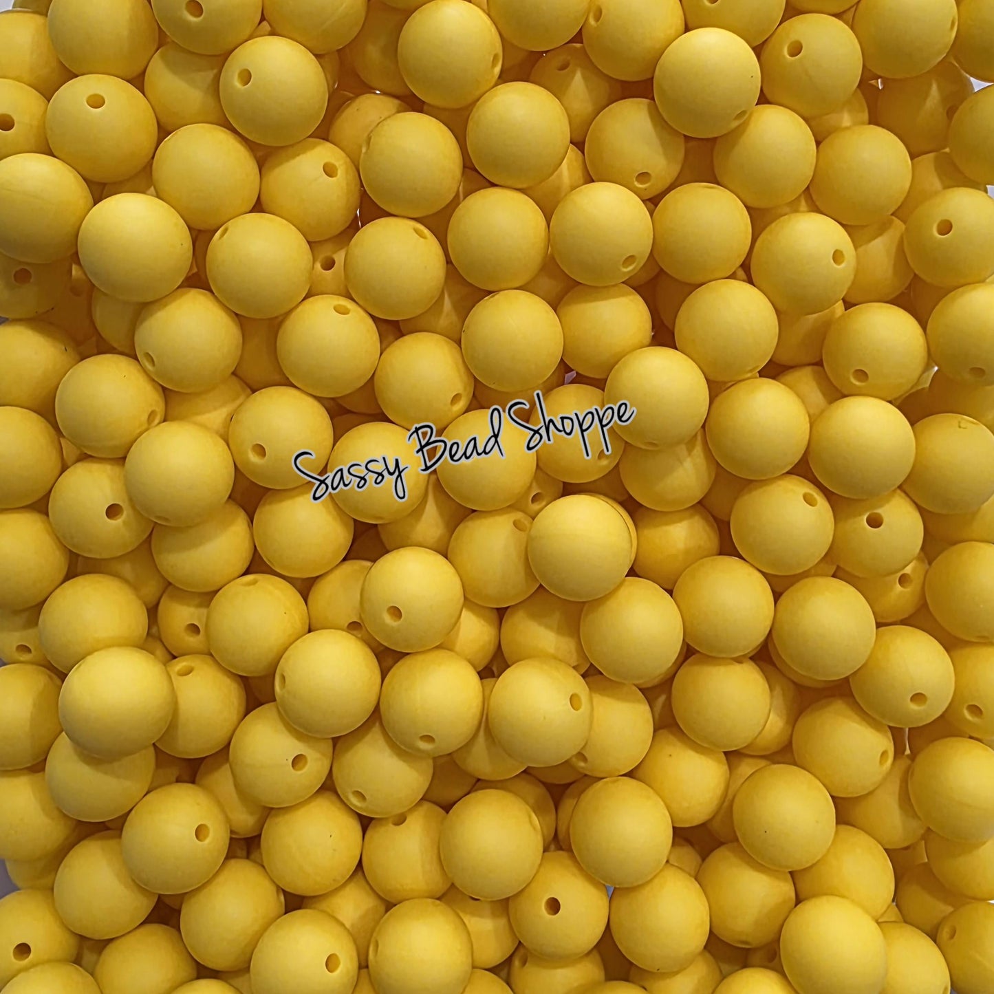 Yellow 15mm Round Silicone Beads – Chunky Beads for DIY Jewelry, Pens, Bracelets, Wristlets, Crafts, Gifts