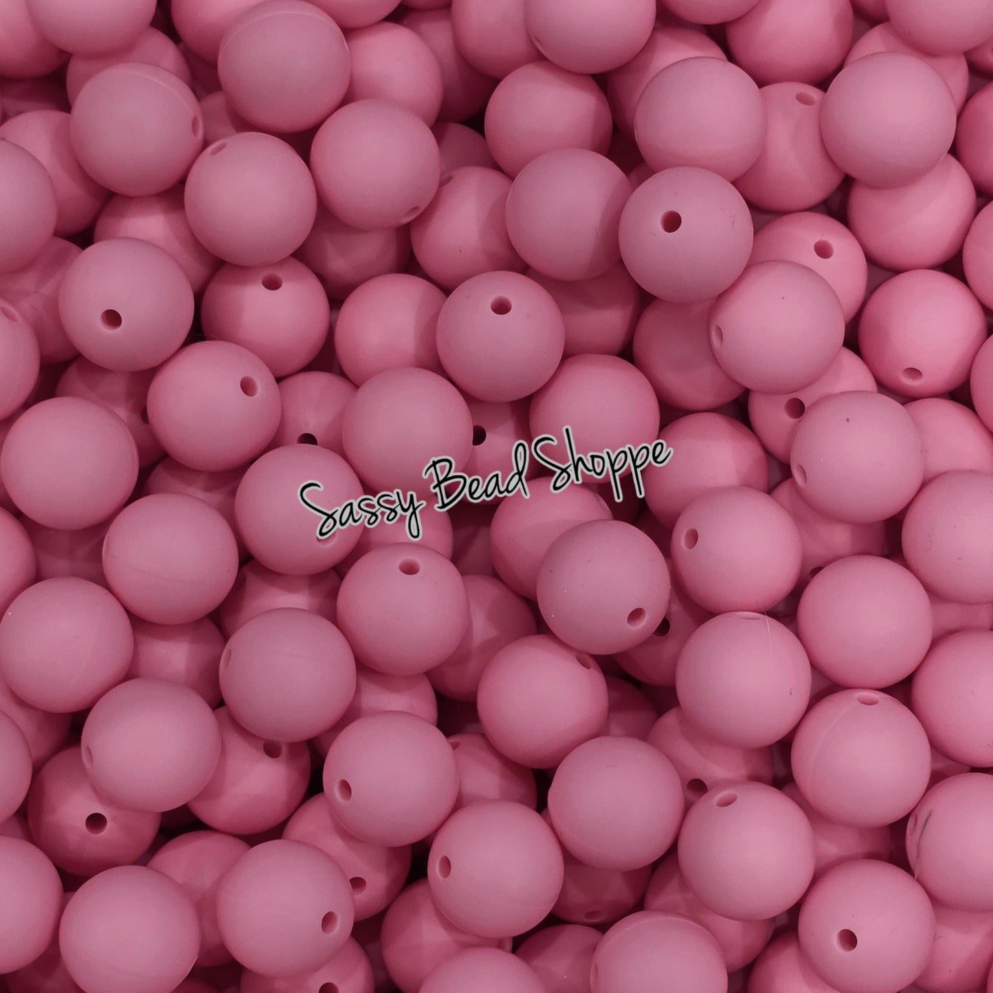15mm Rouge Pink Silicone Beads