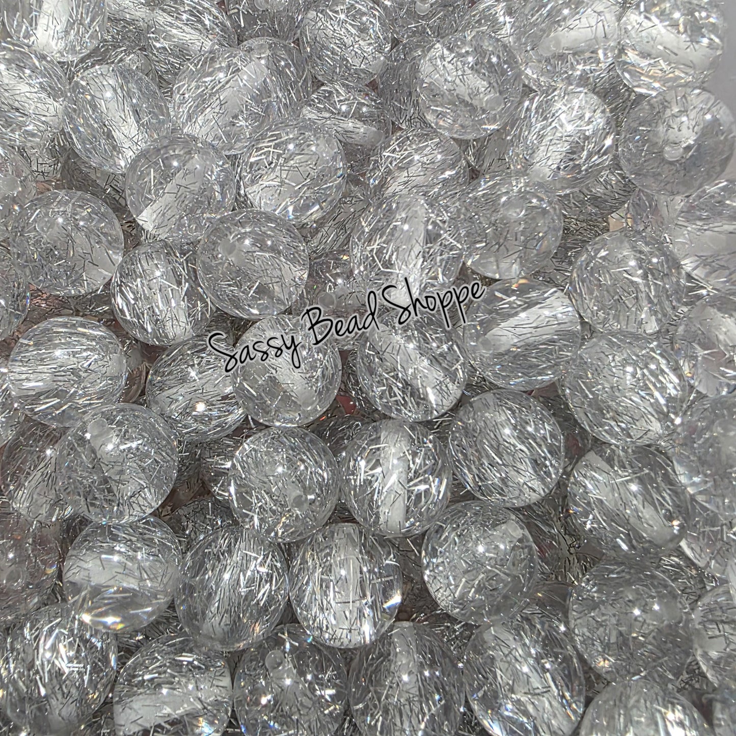 20MM Silver Confetti Beads