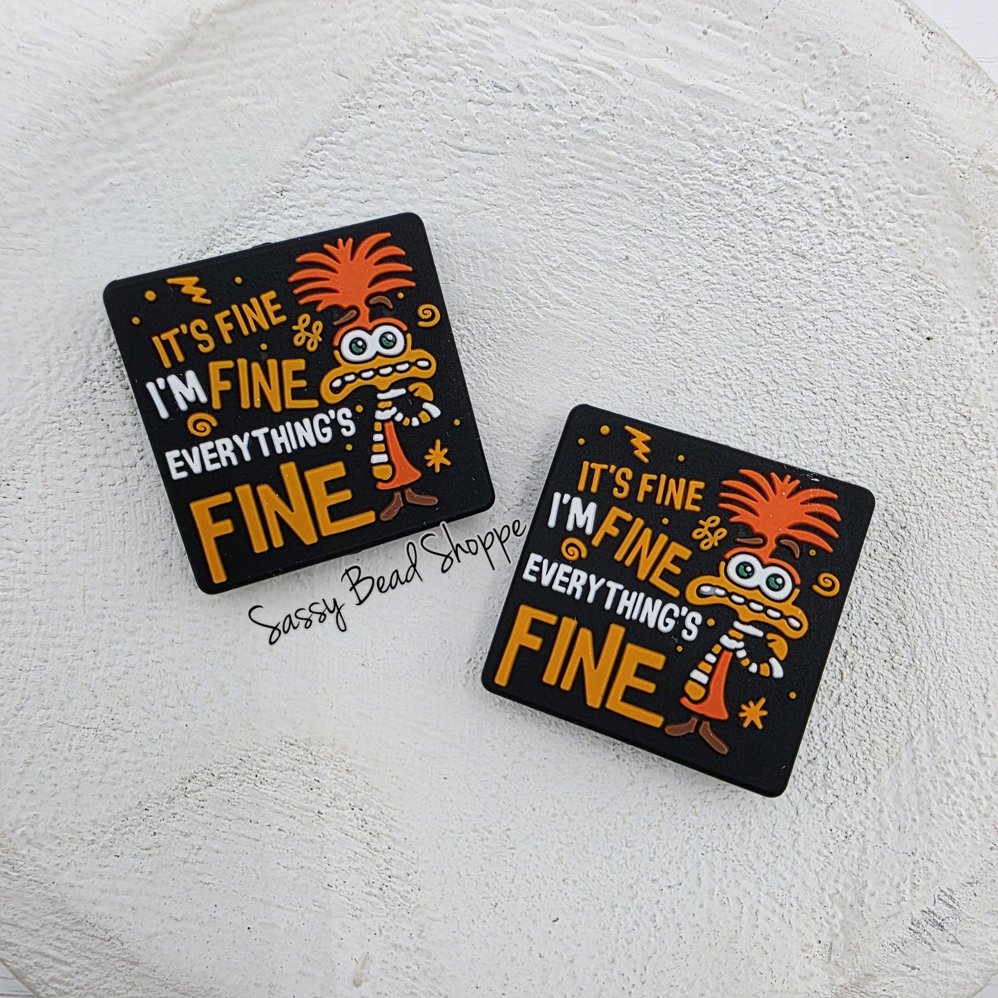 It's Fine Silicone Focal Bead, DIY Pen Beads for Bracelets, Keychain Making, Car Charm Crafts, Jewelry, Cookie Scribes, Tumbler Charms