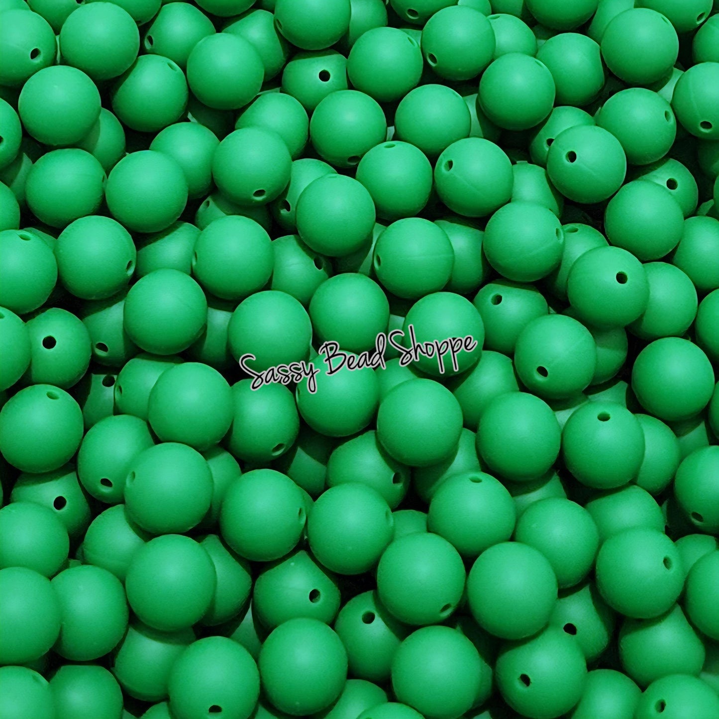 Dark Green 15mm Silicone Beads