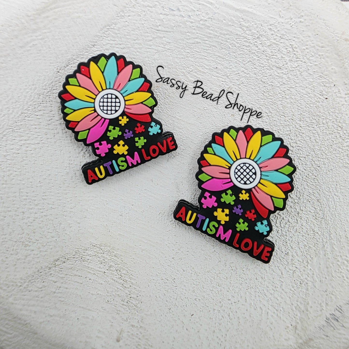 Colorful Flower Awareness Bead, Bright Rainbow Bead for DIY Keychains, Pens, Jewelry, Spring Crafts, Gifts for Friends