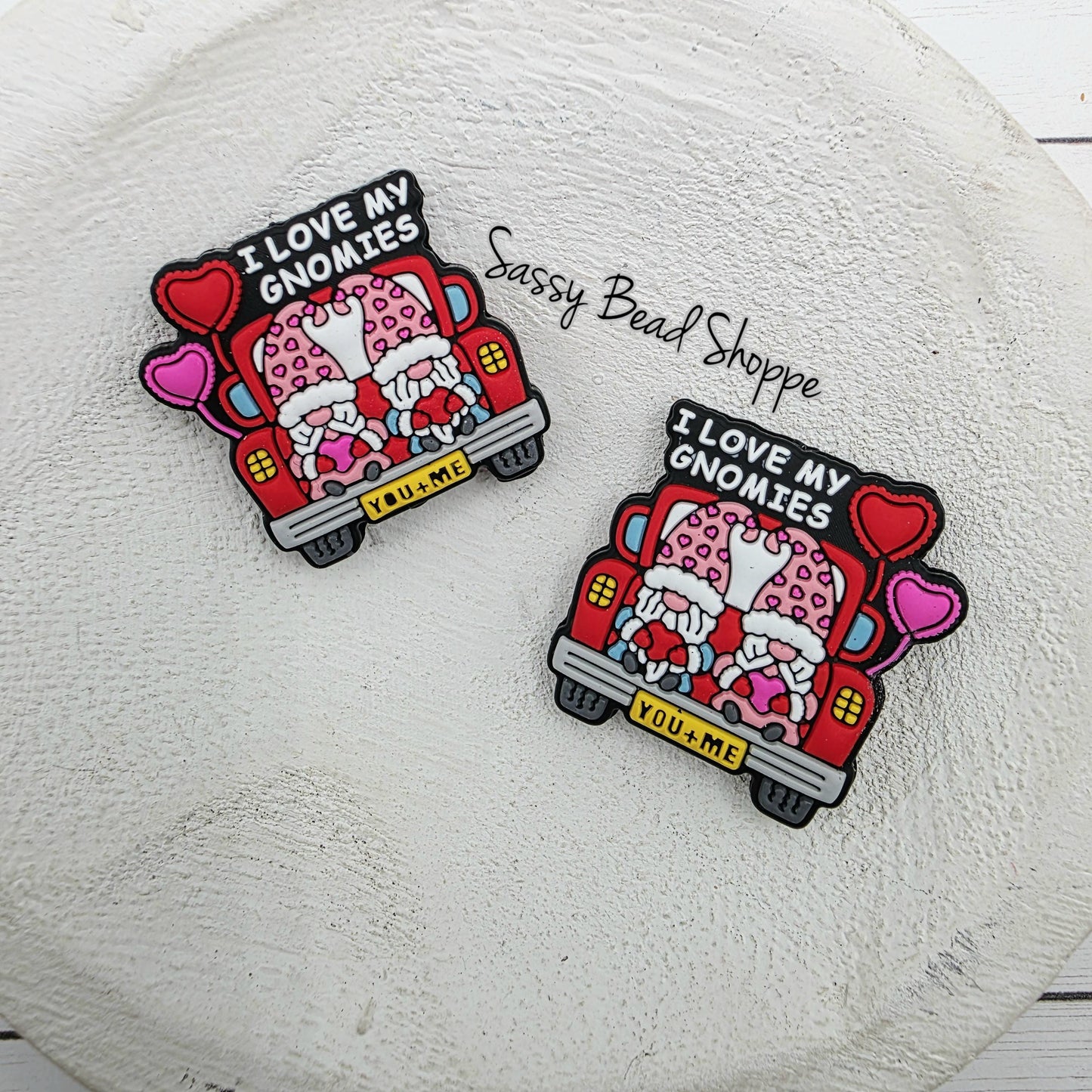 Love My Gnomies Silicone Focal Bead, DIY Pen Beads for Bracelets, Keychain Making, Car Charm Crafts, Jewelry, Cookie Scribes, Tumbler Charms