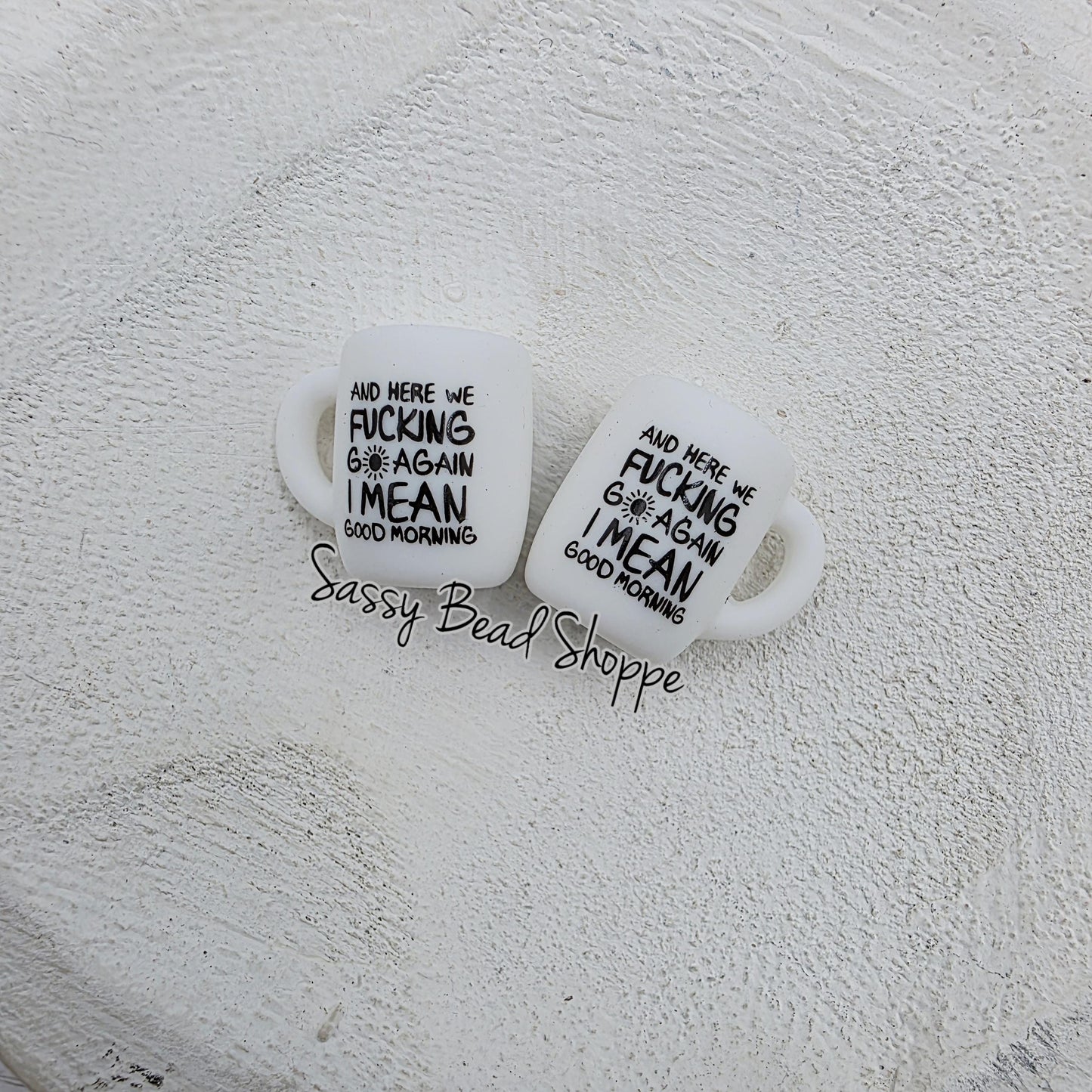 Here We Go Again Coffee Mug Silicone Beads, Coffee Cup Bead, Mug Shaped Silicone Beads, Focal Beads, Silicone For Pens
