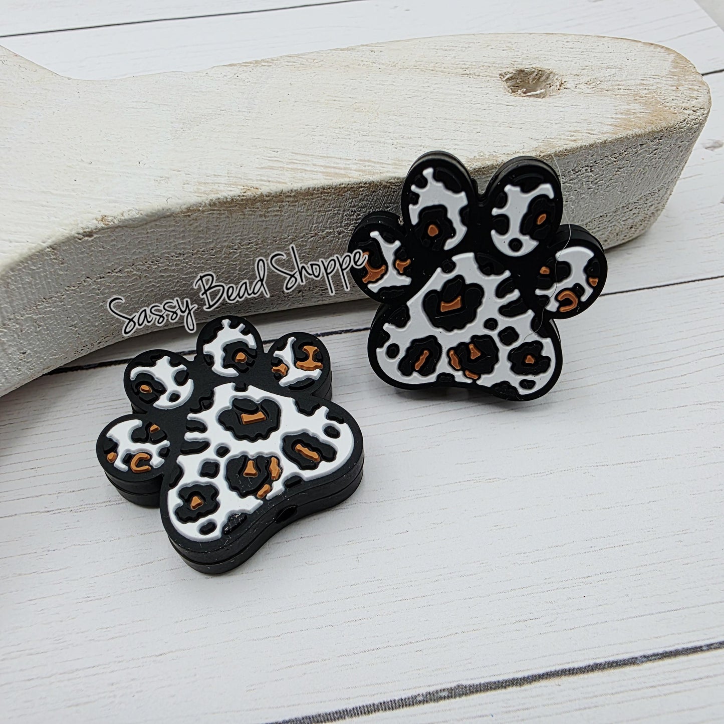 Leopard Paw Silicone Focal Bead, DIY Pen Beads for Bracelets, Keychain Making, Car Charm Crafts, Jewelry, Cookie Scribes, Tumbler Charms